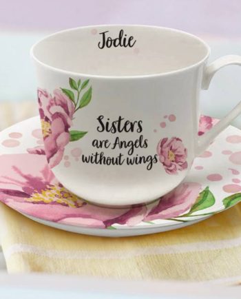 Personalised Floral Sentiments Cup & Saucer