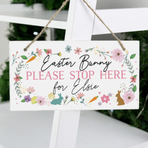 Personalised Easter Bunny Wooden Sign