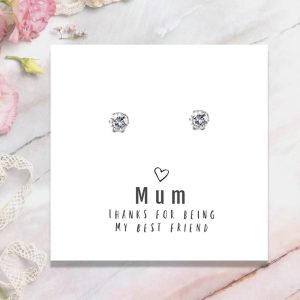 Mum Best Friend Earrings and Sentiments Card