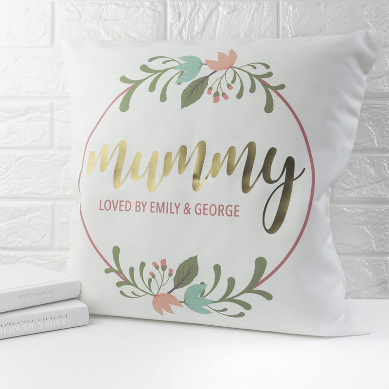 Personalised Floral Wreath Cushion Cover