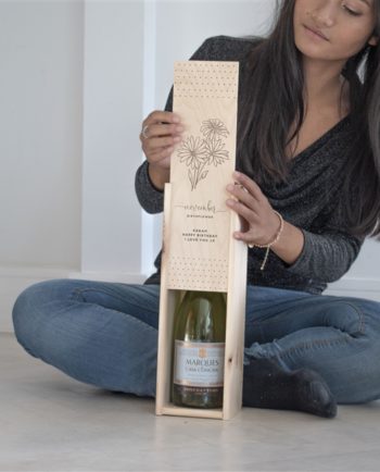 Personalised Birthflower Wooden Wine Box