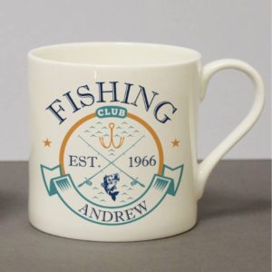 Personalised 'Fishing Club' Chunky Bone China Mug