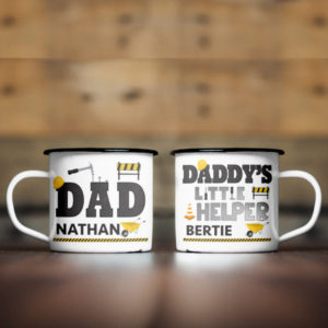 Personalised Little Helper Duo Enamel Mugs