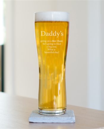 Personalised 'Going on A Beer Hunt' Glass