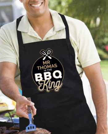 Personalised BBQ King Black Apron