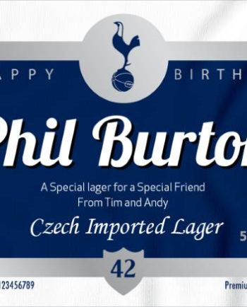 Personalised Spurs Lager with Birthday Label