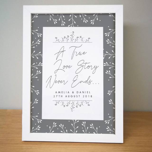 Personalised 'A True Love Story' Framed Print