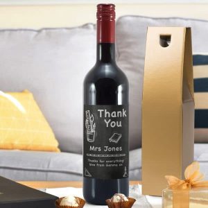 Personalised Thank You Chalkboard Red Wine