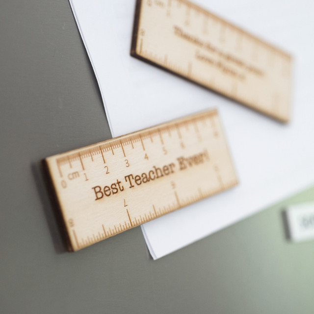Personalised Wooden Ruler Teacher Magnet