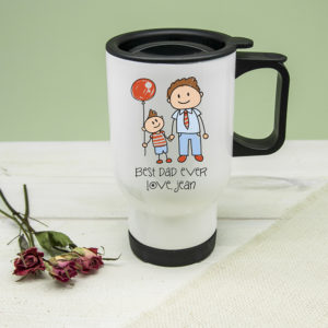 Personalised Best Dad Kid's Artwork Travel Mug