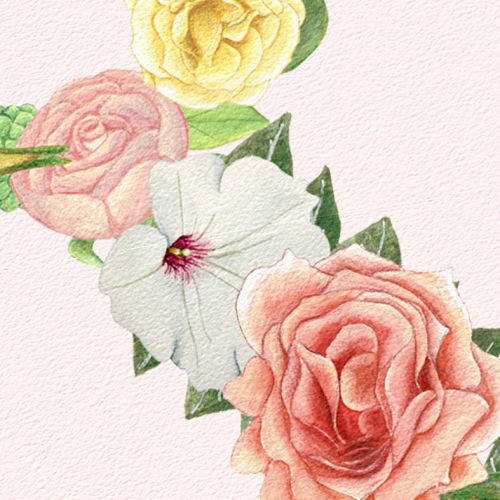 Personalised Floral Initial Watercolour Print