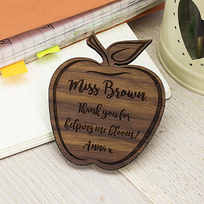 Personalised Teacher's Apple Shaped Wooden Fridge Magnet