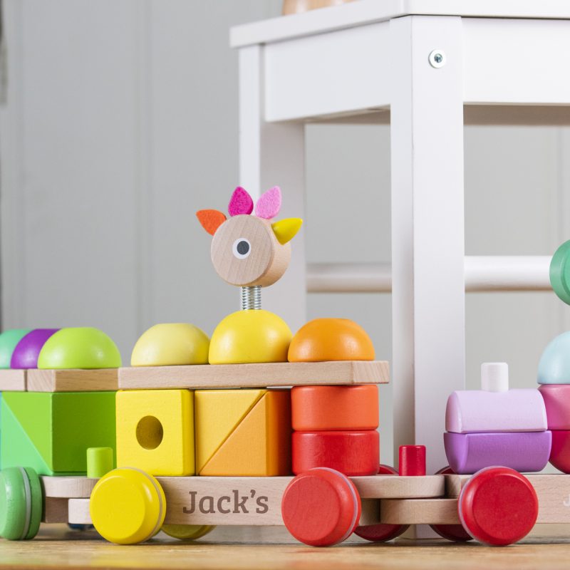Giant Personalised Multicoloured Wooden Train