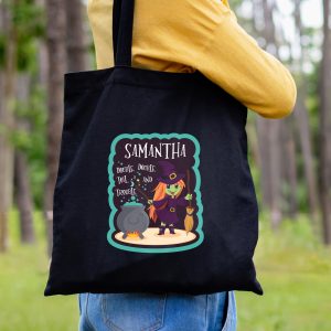 Personalised 'Toil & Trouble' Halloween Witch Tote Bag