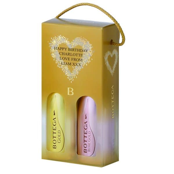 Personalised Bottega Rose & Gold Prosecco Gift Set