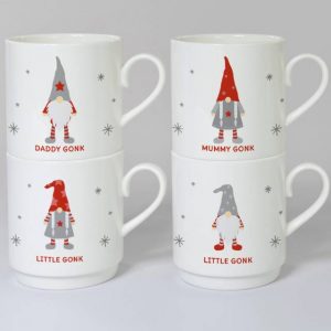 Personalised Christmas Gonk Bone China Stacker Mug