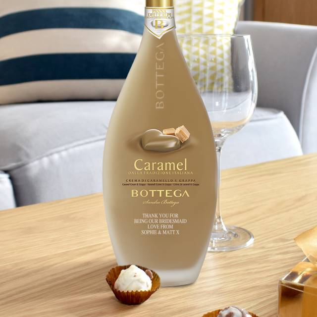 Personalised Bottle of Bottega Caramel Liqueur