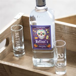Personalised Day of The Dead Bottle of Tequila