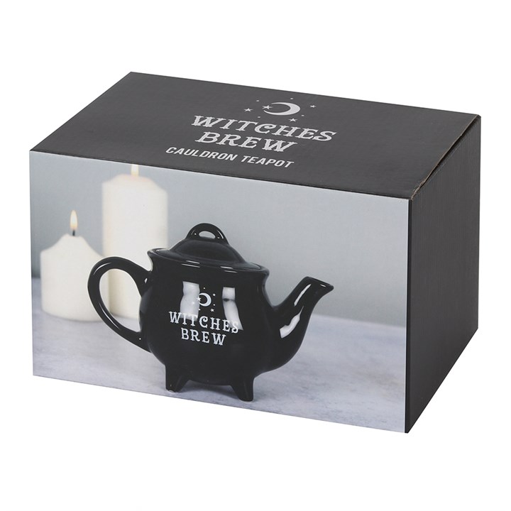 Witches Brew Black Cauldron Ceramic Teapot