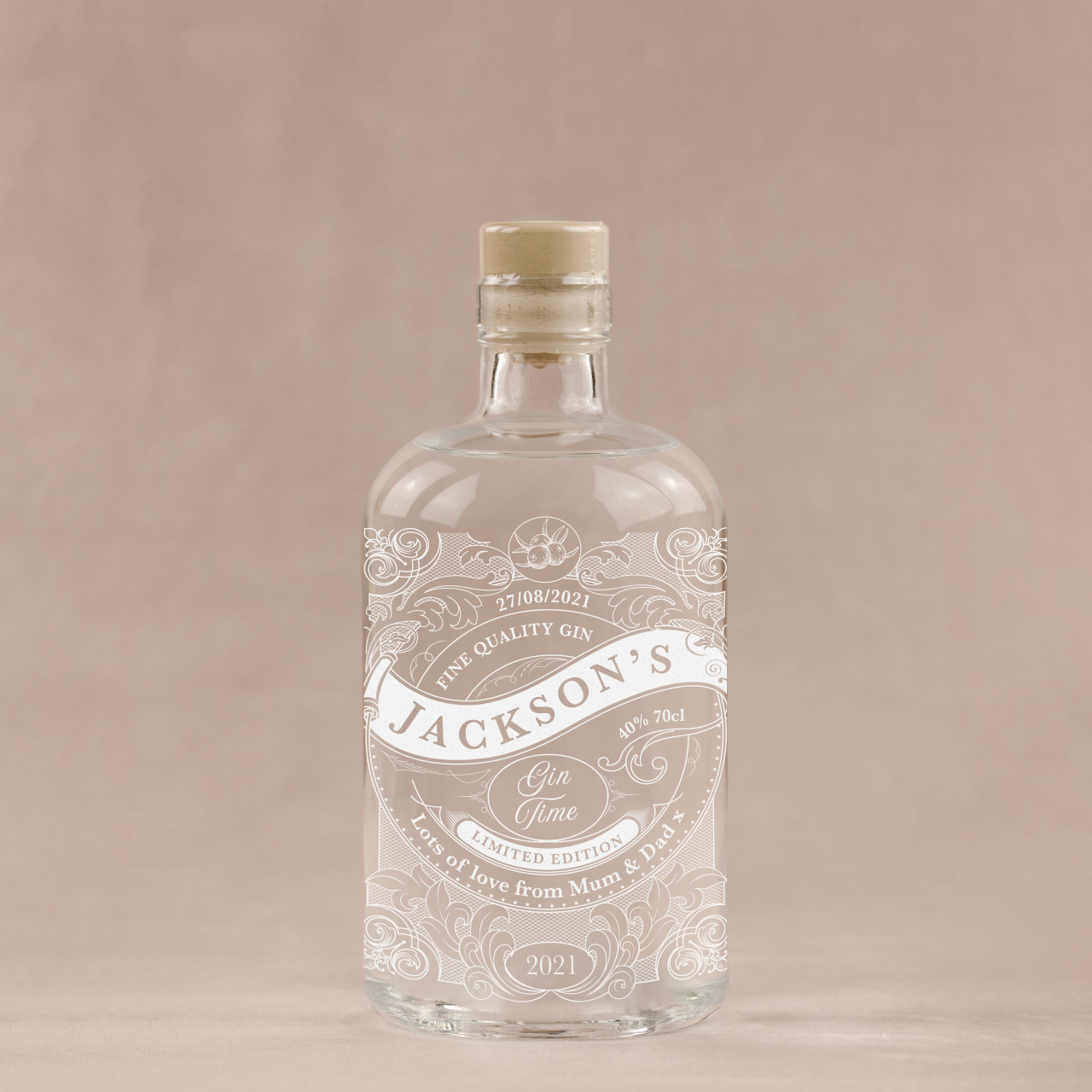Personalised 'Gin Time' Engraved Gin Bottle