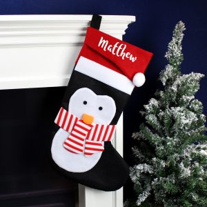 Personalised Cute Penguin Christmas Stocking