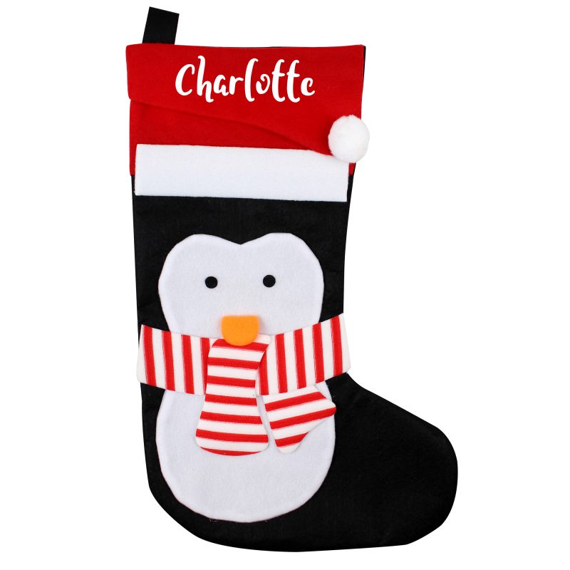 Personalised Cute Penguin Christmas Stocking