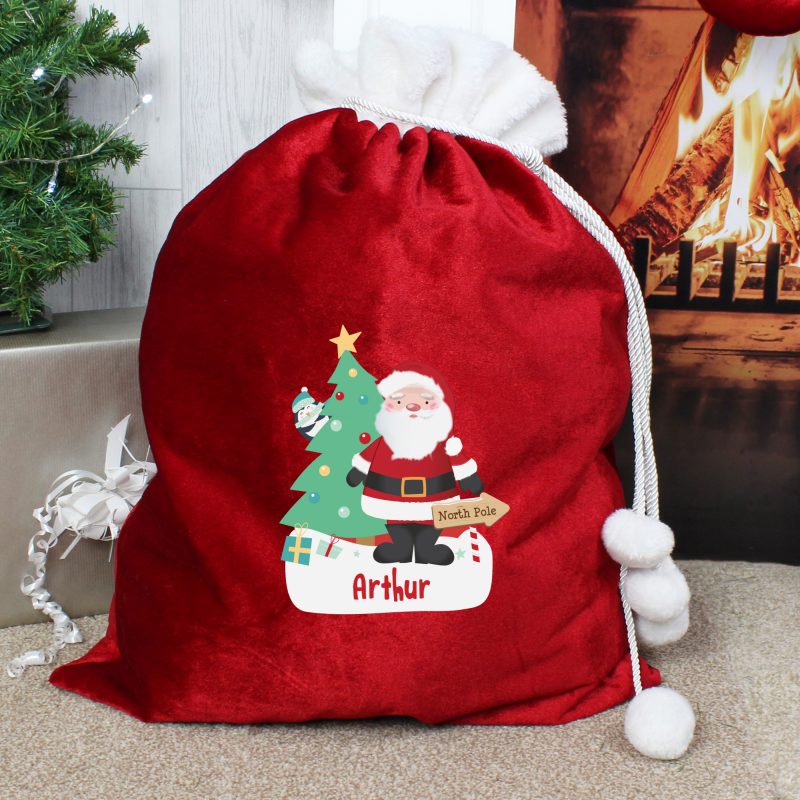 Personalised Santa Red Christmas Sack