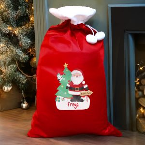 Personalised Santa Red Christmas Sack
