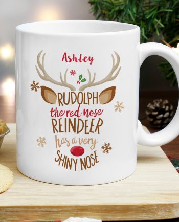 Personalised Rudolph the Red Nosed Reindeer Mug