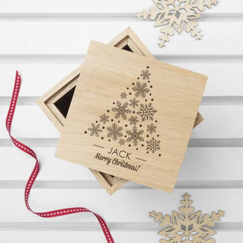 Personalised 'Christmas Tree' Memory Photo Box