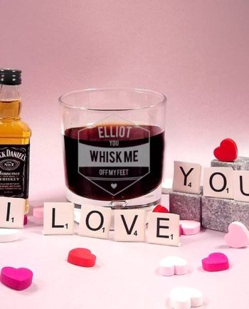 Personalised Whisk Me Off My Feet Whisky and Glass Gift Set