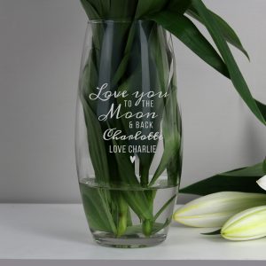 Personalised To The Moon and Back Glass Bullet Vase