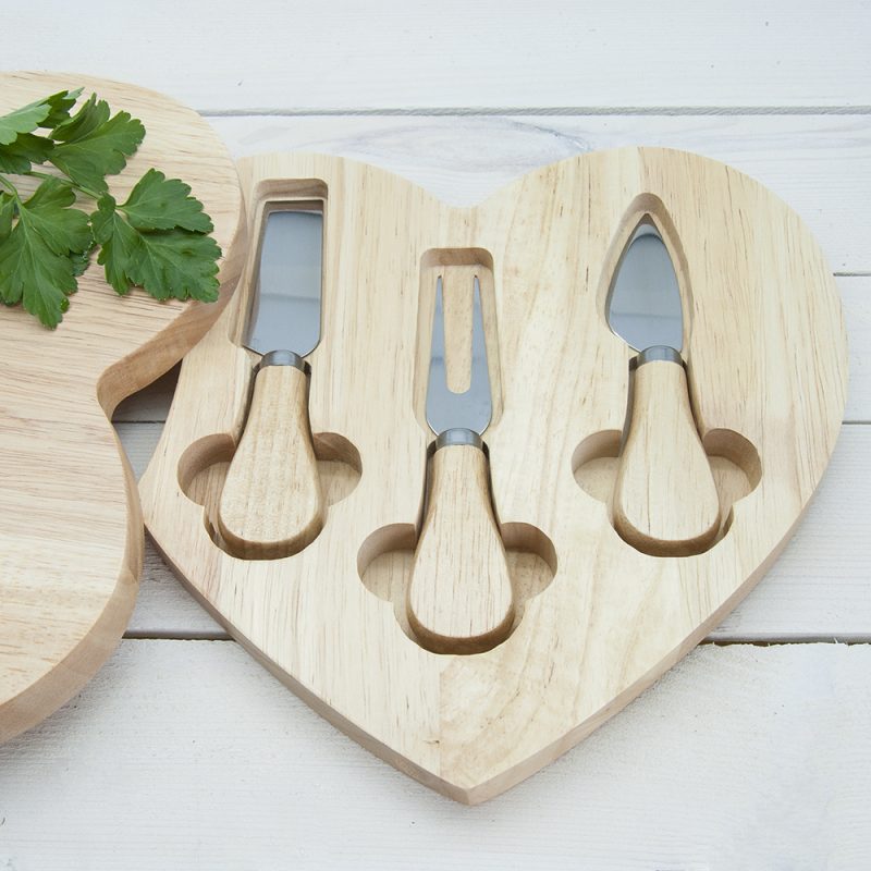 Personalised 'All You Need is Love' Heart Cheese Board & Knife Set