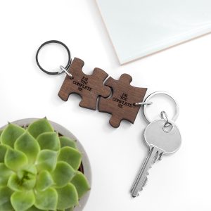 Personalised You Complete Me Jigsaw Keyring