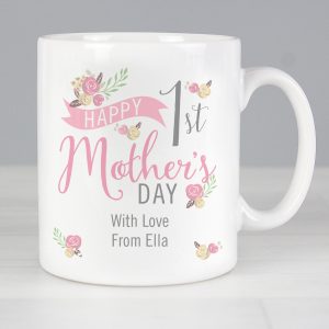 Personalised Floral 1st Mother's Day Mug