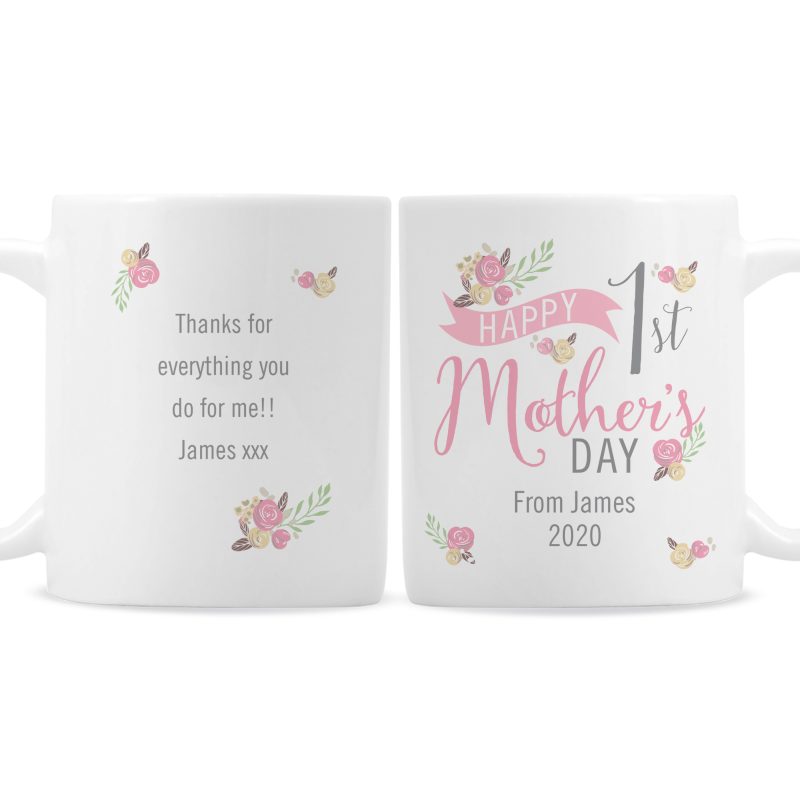 Personalised Floral 1st Mother's Day Mug