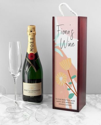 Personalised Floral Wine Gift Box