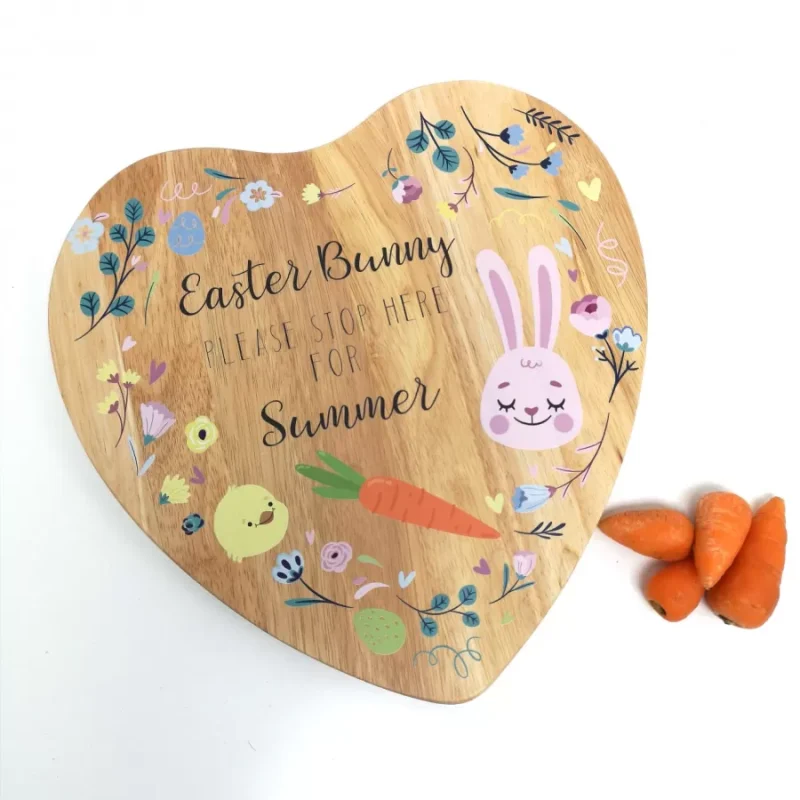 Personalised Heart Shaped Easter Bunny Treat Board