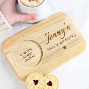 Personalised Heart Wooden Coaster Tray