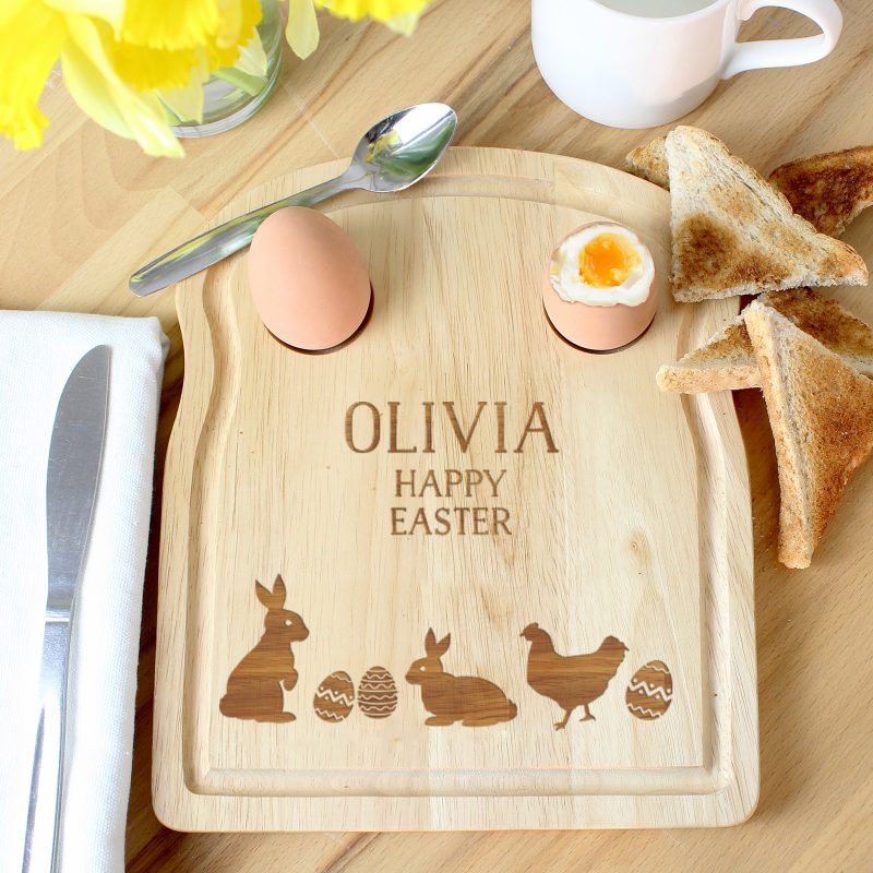 Personalised 'Happy Easter' Egg & Toast Board