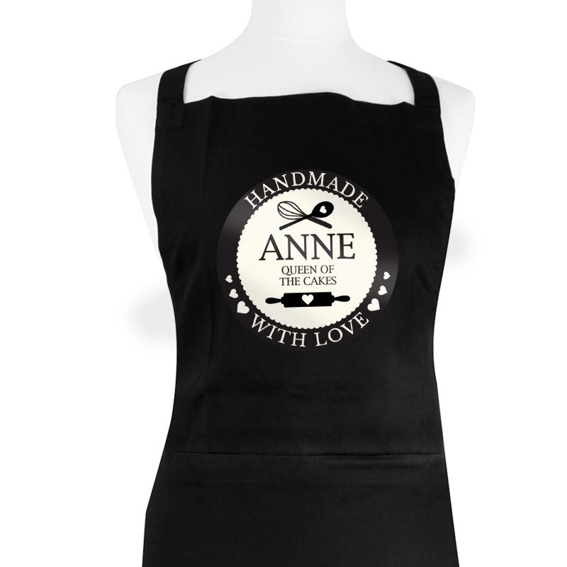 Personalised 'Made With Love' Black Apron