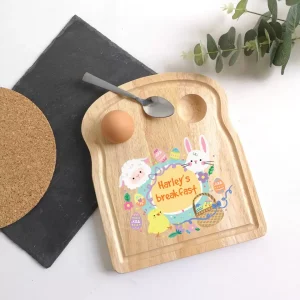 Personalised Easter Chick & Bunny Eggs and Toast Breakfast Board