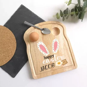Personalised Bunny Ears Eggs and Toast Breakfast Board