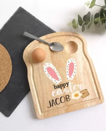 Personalised Bunny Ears Eggs and Toast Breakfast Board