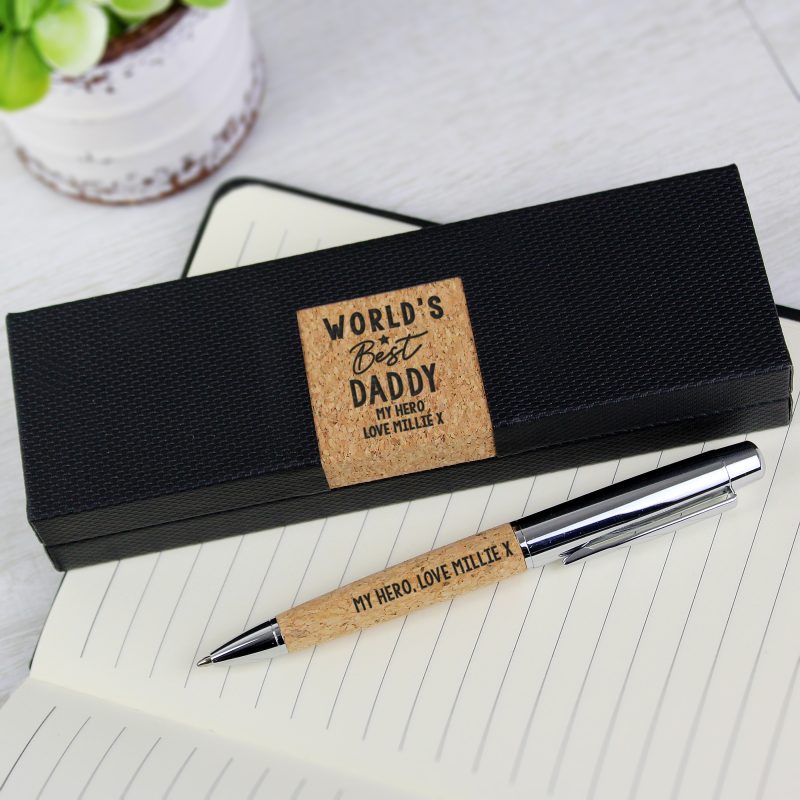 Personalised 'World's Best' Cork Pen Gift Set