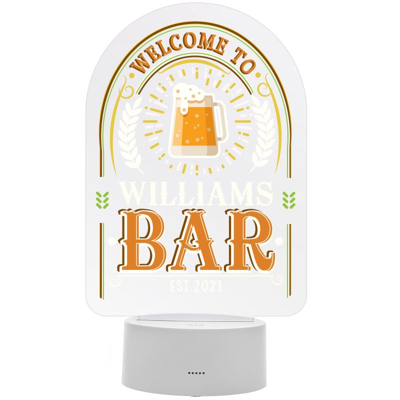 Personalised Welcome To... Bar LED Colour Changing Light