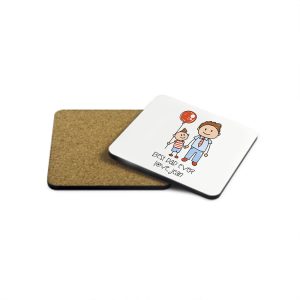 I LOVE MY DAD PERSONALISED KID'S ARTWORK WOODEN COASTER