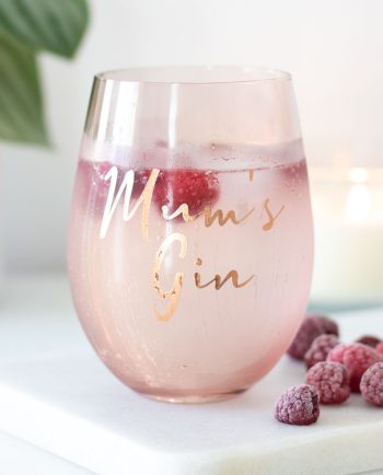 Mum's Gin Pink Stemless Glass