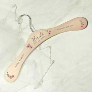 Personalised Floral Wedding Wooden Hanger