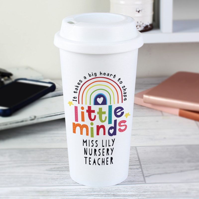 Personalised 'Shape Little Minds' Travel Mug